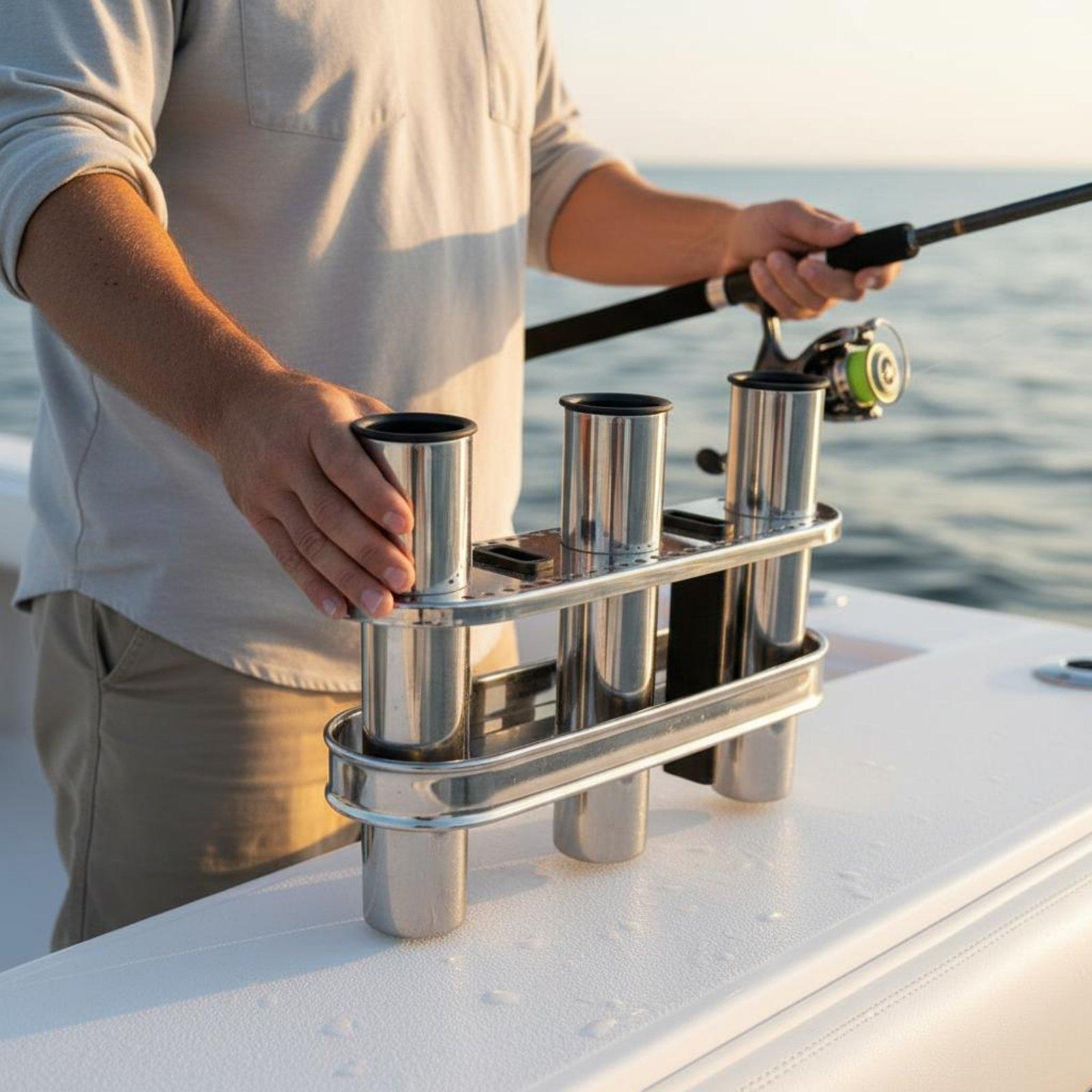 ที่วางคันเบ็ดตกปลาสแตนเลสกันน้ - Fishing Kayak Rod Holder บทวิจารณ์และราคา